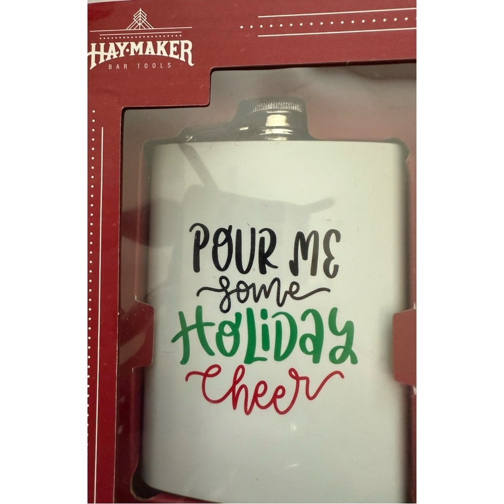 Holiday Cheer Flask - White, Green, Red